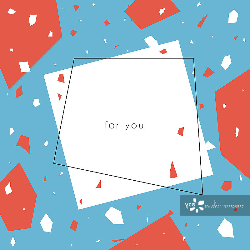 带几何形状和水磨石的抽象卡片图片素材