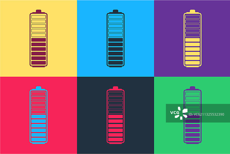 波普艺术电池电量指示器图标图片素材