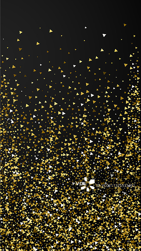 金色三角形豪华闪闪的五彩纸屑散落图片素材