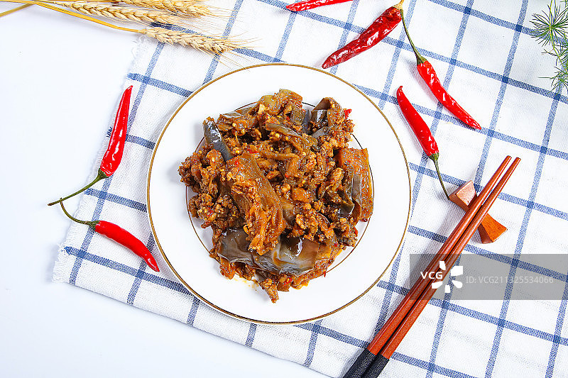 中国菜肉沫茄子图片素材