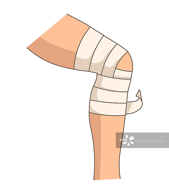 膝盖绷带关节损伤腿部创伤急救图片素材