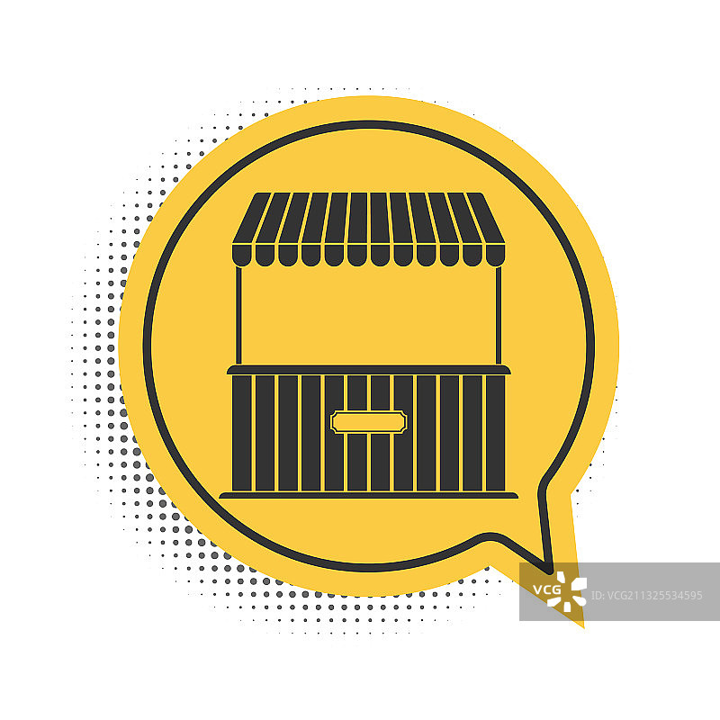 带有遮阳篷和木架的黑色街边摊位图片素材