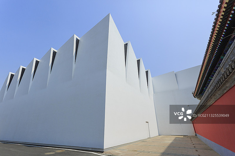 现代建筑与古代建筑图片素材