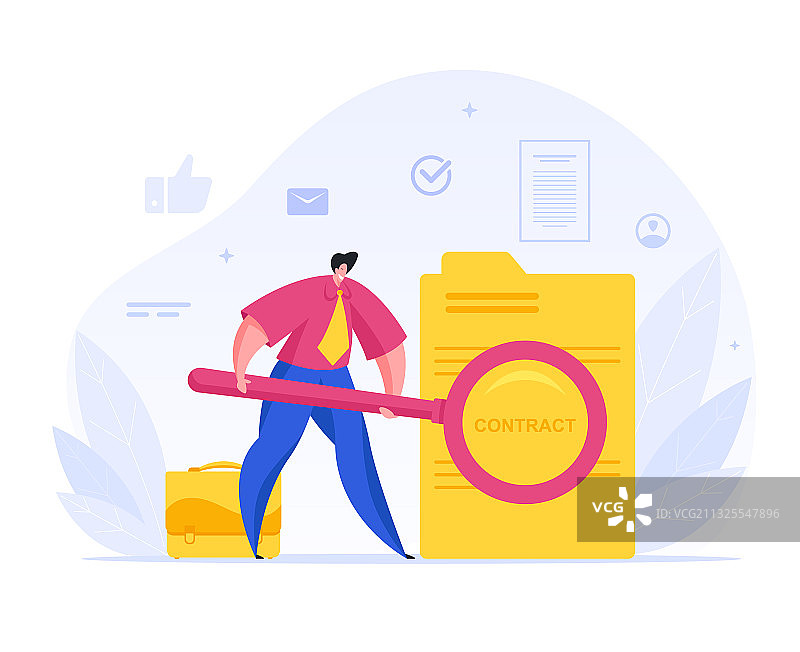 经理阅读盈利合同卡通图片素材