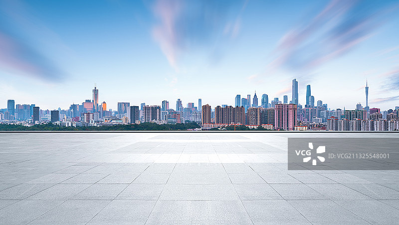 广州城市天际线道路路面广场图片素材