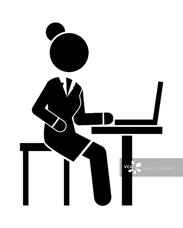 商务黑裙女士剪影图片素材