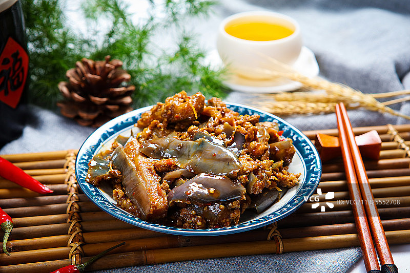 中国菜肉沫茄子图片素材