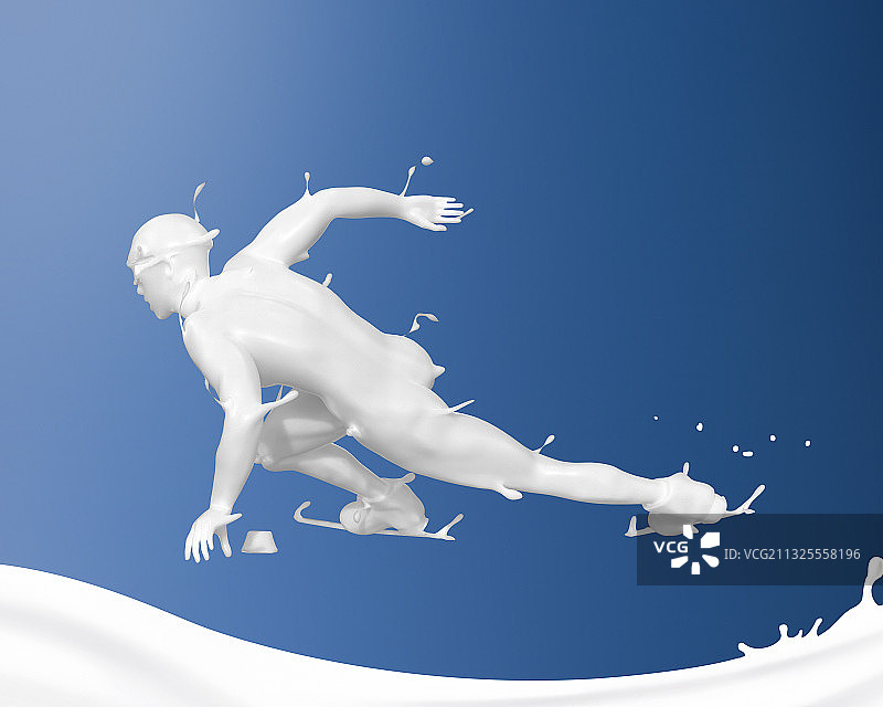 牛奶形态人物短道速滑图片素材