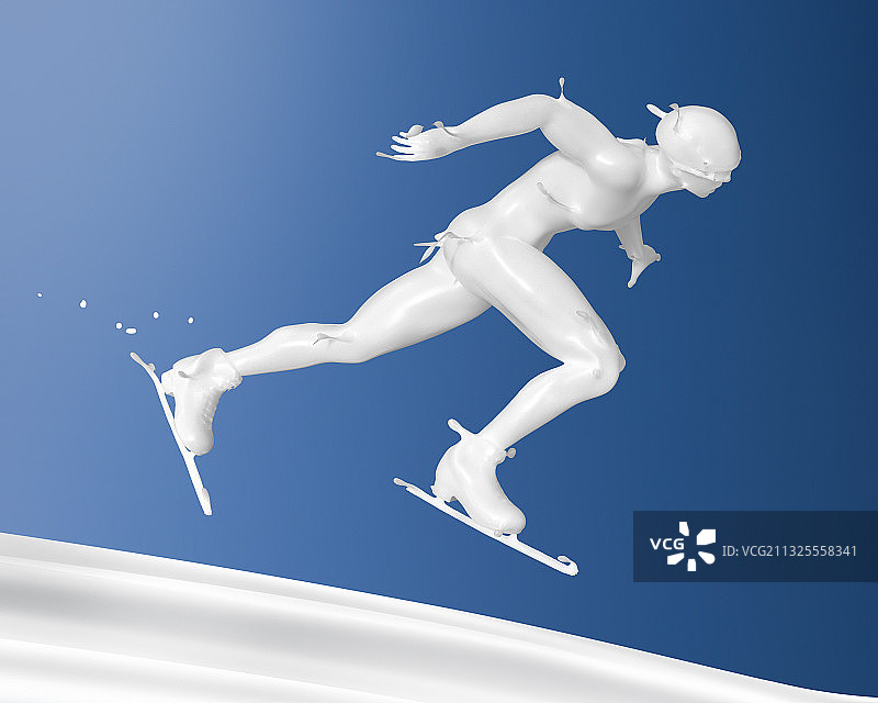牛奶形态人物短道速滑图片素材