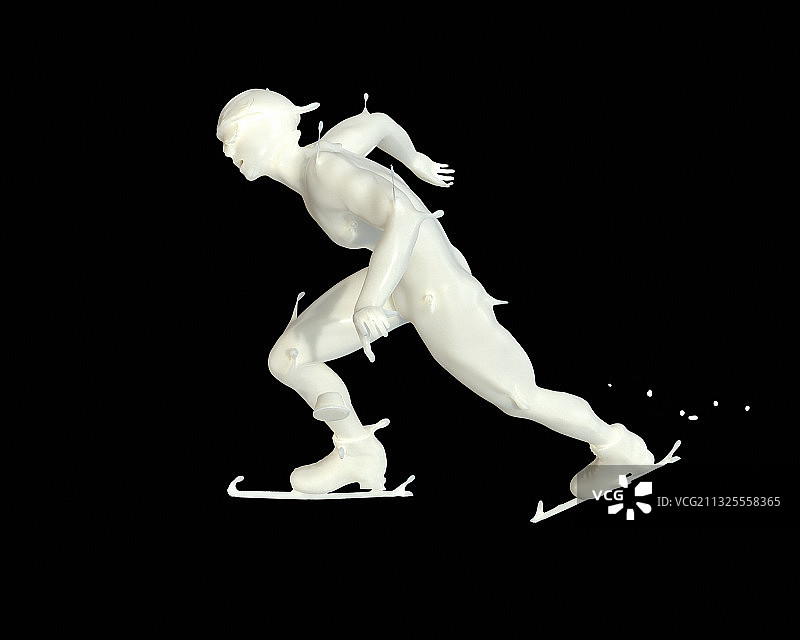 牛奶形态人物短道速滑图片素材