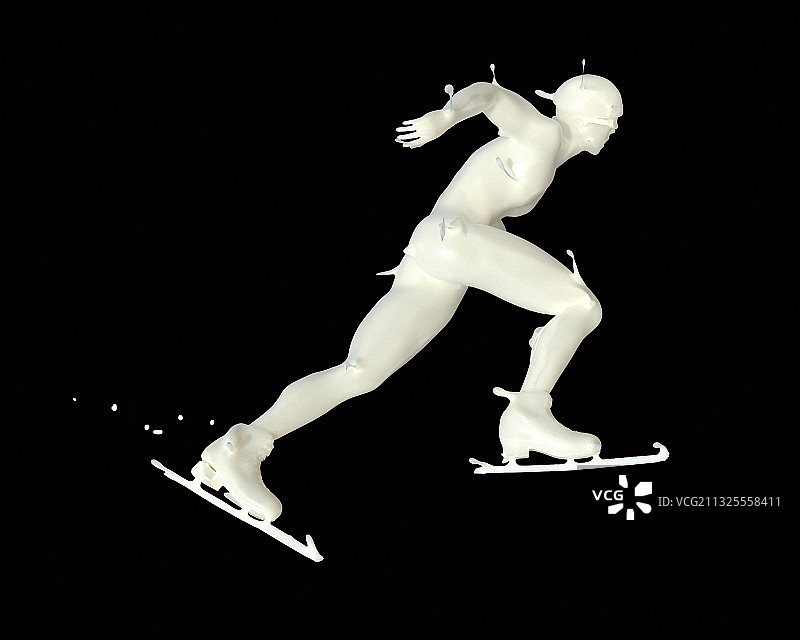 牛奶形态人物短道速滑图片素材