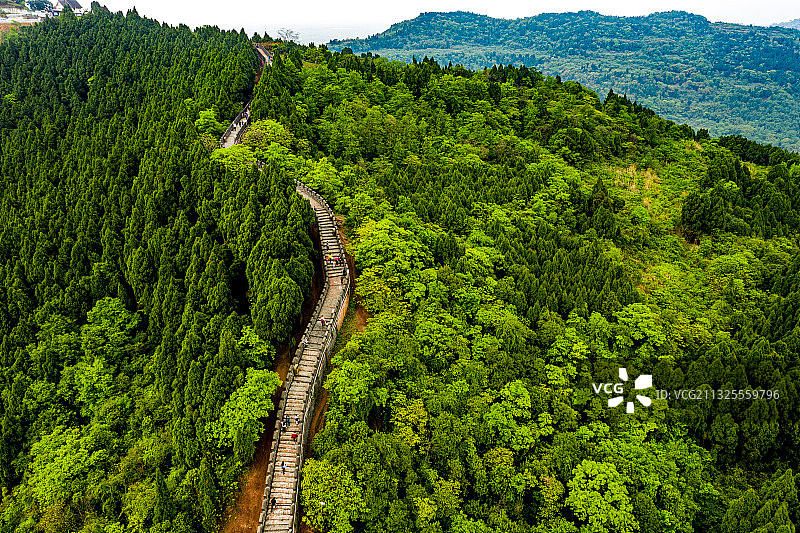 四川成都龙泉驿洛带金龙长城航拍视角图片素材