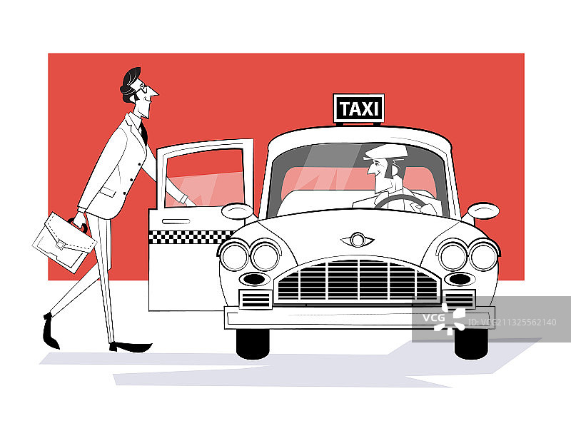 乘坐出租车的场景图片素材