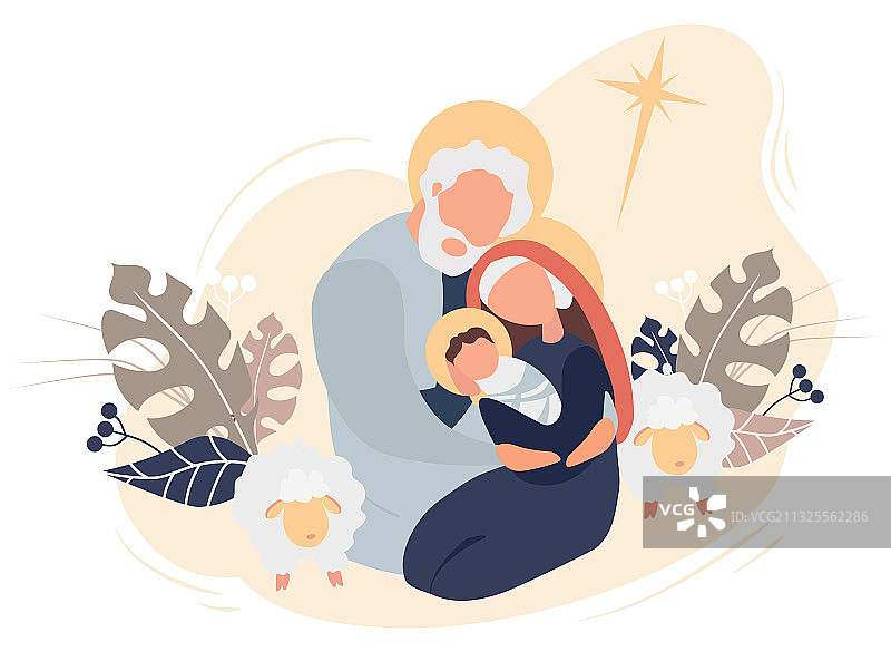 圣诞快乐，救世主的诞生图片素材