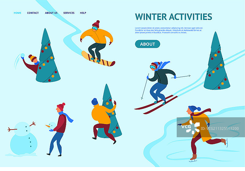 冬季活动概念卡片网页图片素材