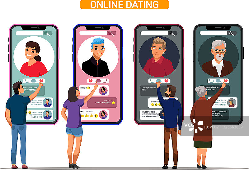 男女在线约会App搜索页面图片素材