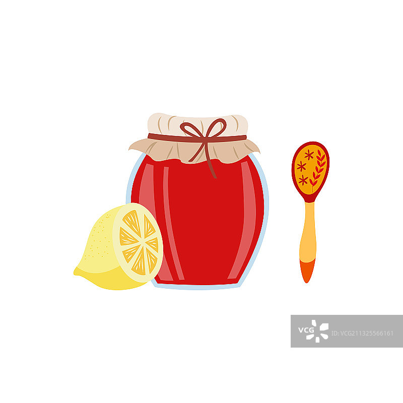 茶点：果酱和柠檬图片素材