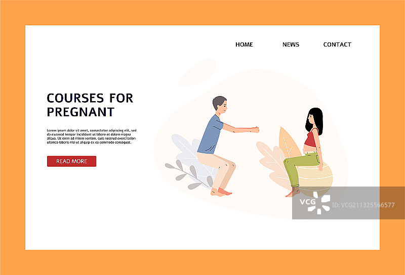 孕妇课程网站或着陆页图片素材