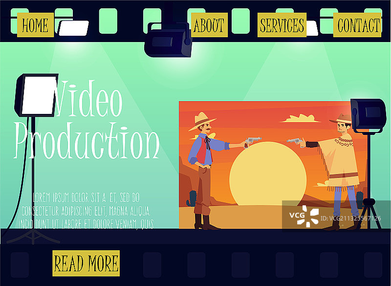 带有人员的视频制作工作室网站图片素材