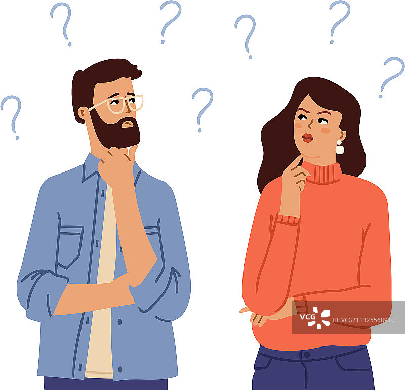 困惑思考中的情侣图片素材