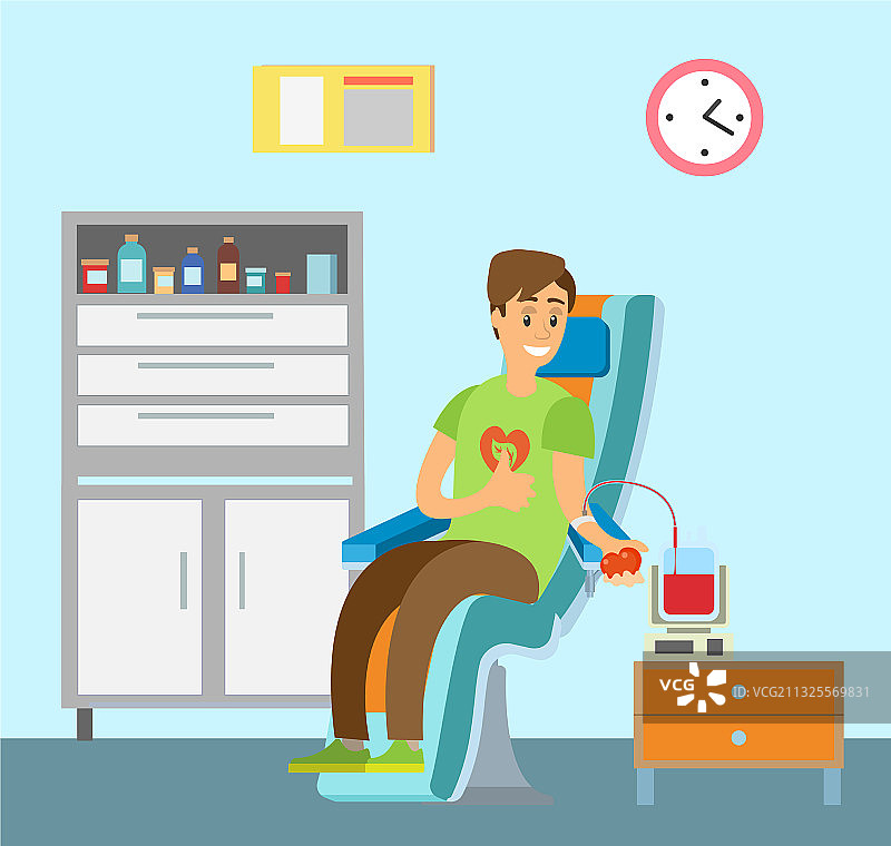 实验室里微笑的献血志愿者图片素材