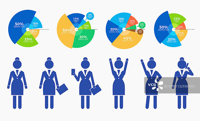 蓝色简约商务女性系列图片素材