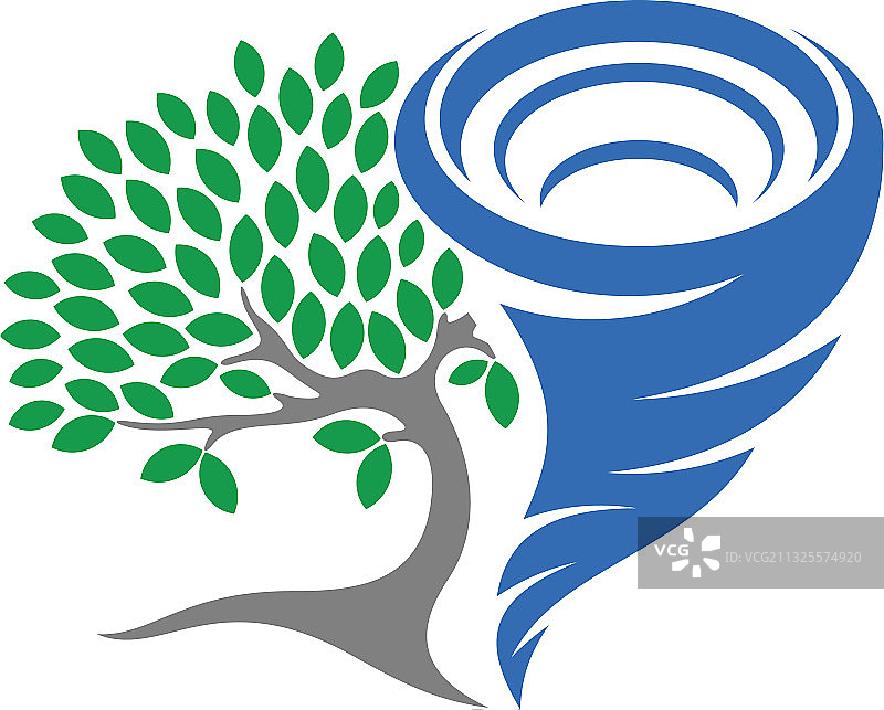 创意龙卷风Logo树木图片素材