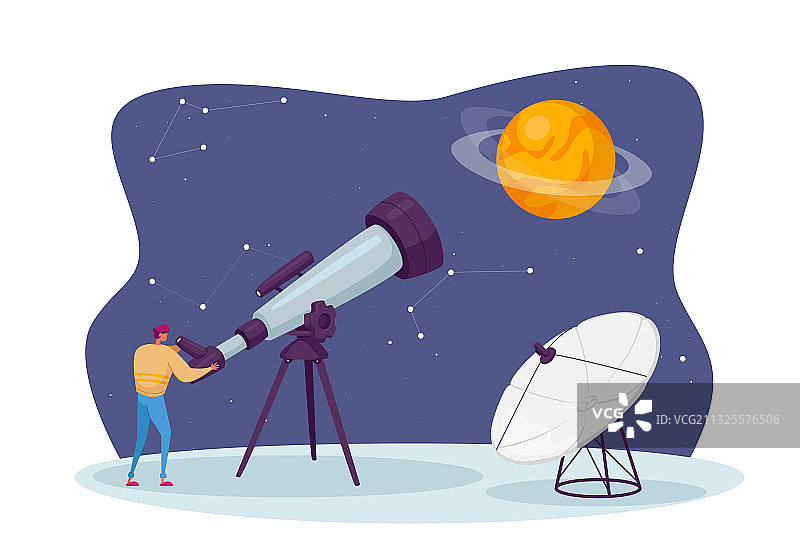 观看的天文学科学男性人物图片素材