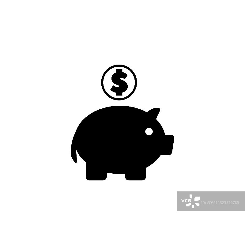 存钱罐金融理财扁平图标图片素材