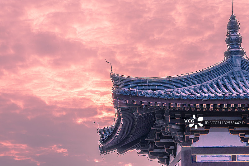 西安青龙寺樱花季图片素材