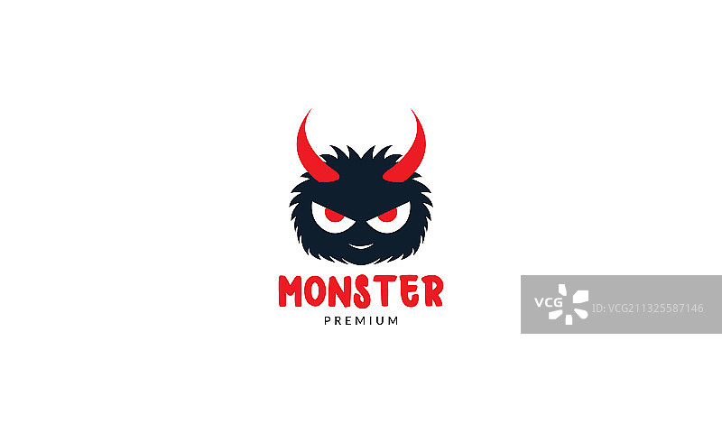 带角标志图标设计的可爱怪物头像图片素材