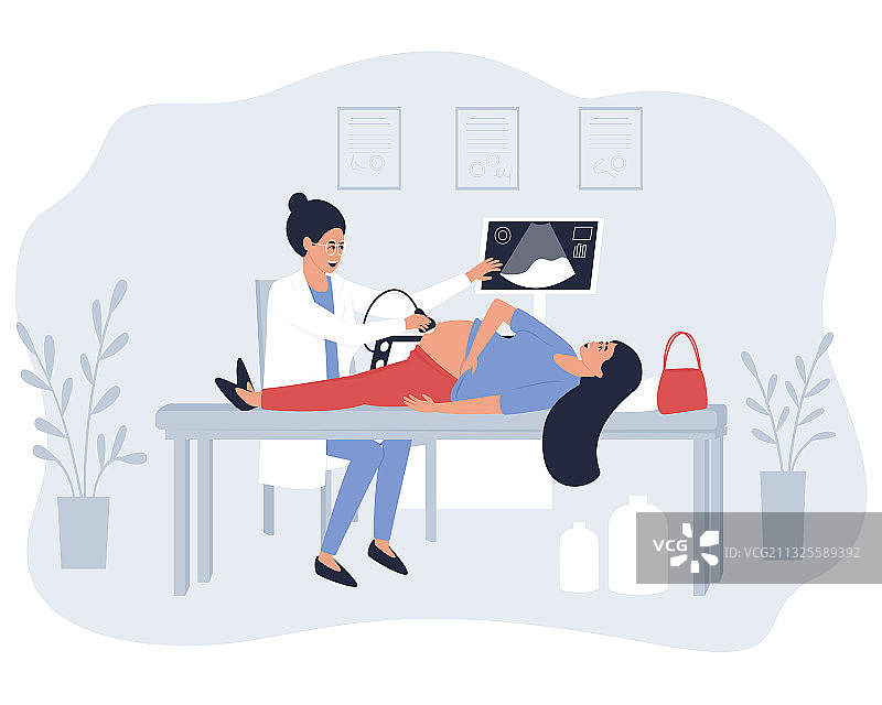 医生进行超声波检查图片素材