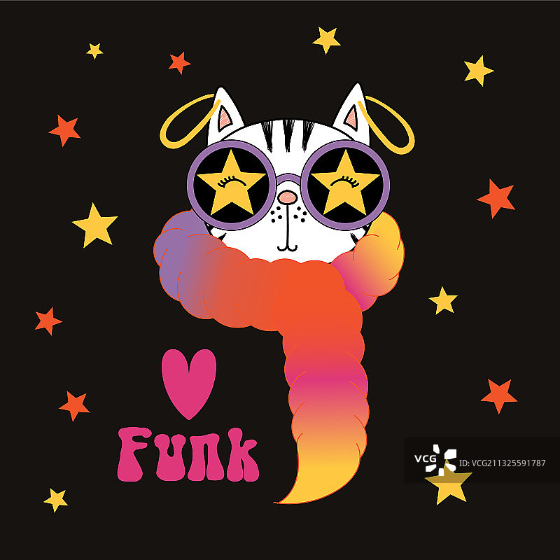 戴着时髦眼镜的可爱猫咪图片素材