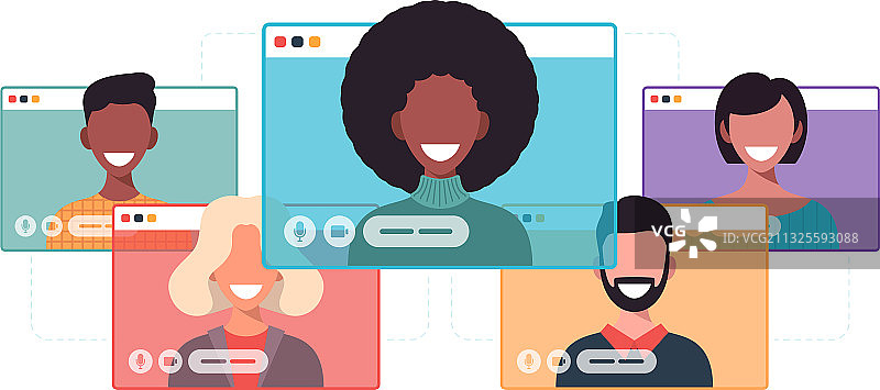 视频通话中聊天的非洲女商人图片素材