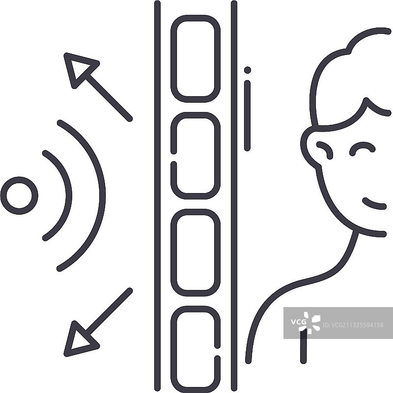隔音墙线性隔离图标图片素材