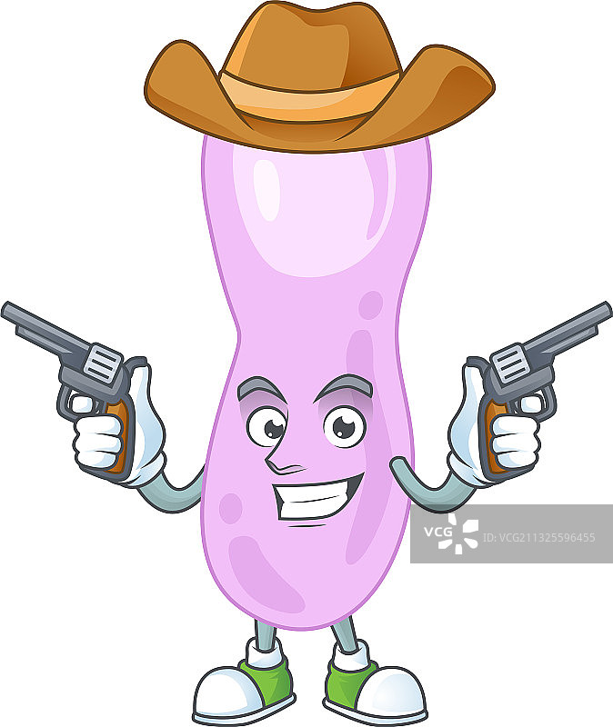 卡通牛仔形象梭菌图片素材