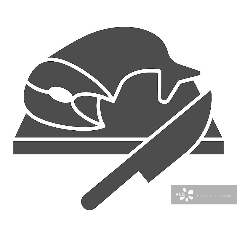 鱼和刀具砧板实体图标图片素材