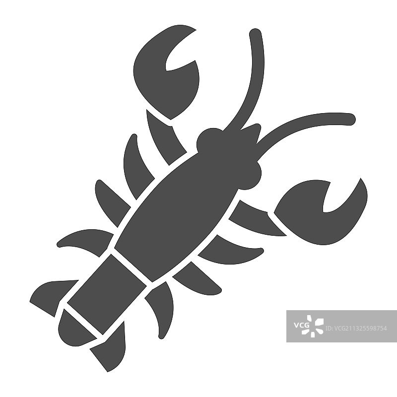 小龙虾实体图标，海鲜市场概念图片素材