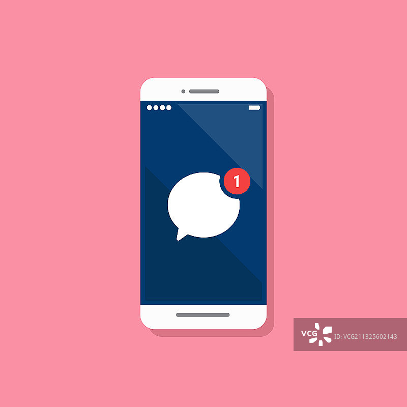 智能手机上的消息通知图片素材