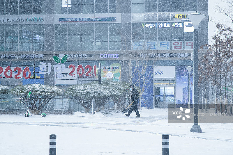 韩国冬季街景图片素材