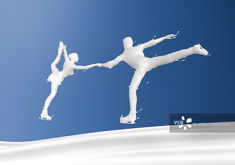 牛奶人物形态双人花样滑冰图片素材