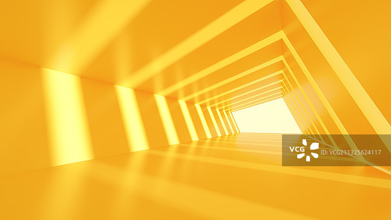 黄色科技隧道三维图形图片素材