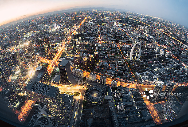 北京国贸CBD夜景全景图图片素材