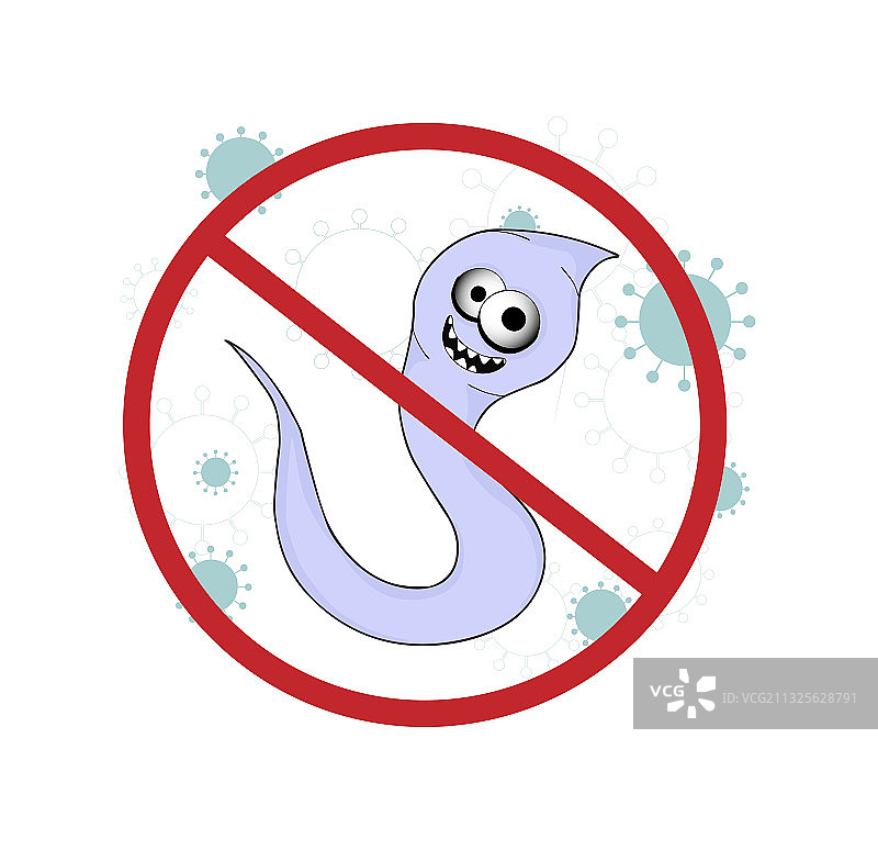 蠕虫蛔虫肠道寄生虫警告图片素材