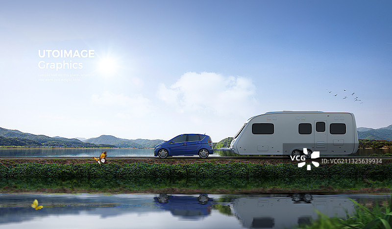 汽车露营概念图片素材