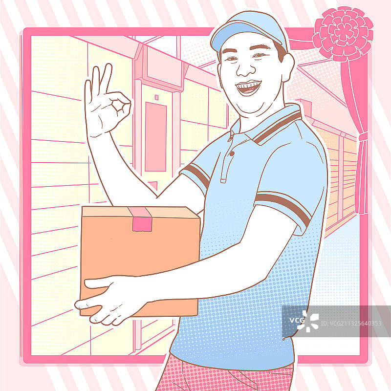 劳动节海报-快递小哥图片素材