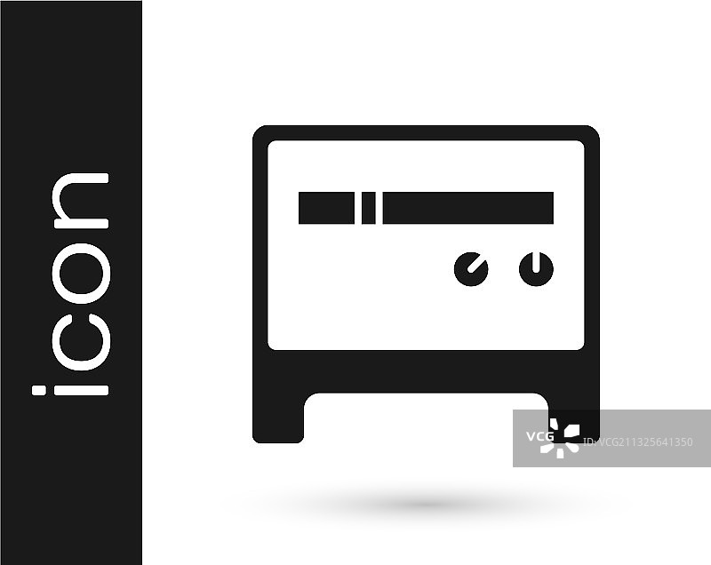 白色背景上的黑色吉他放大器图标图片素材