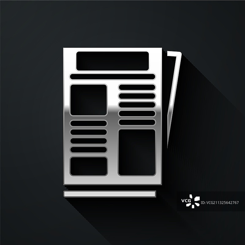 黑色背景上的银色新闻图标图片素材