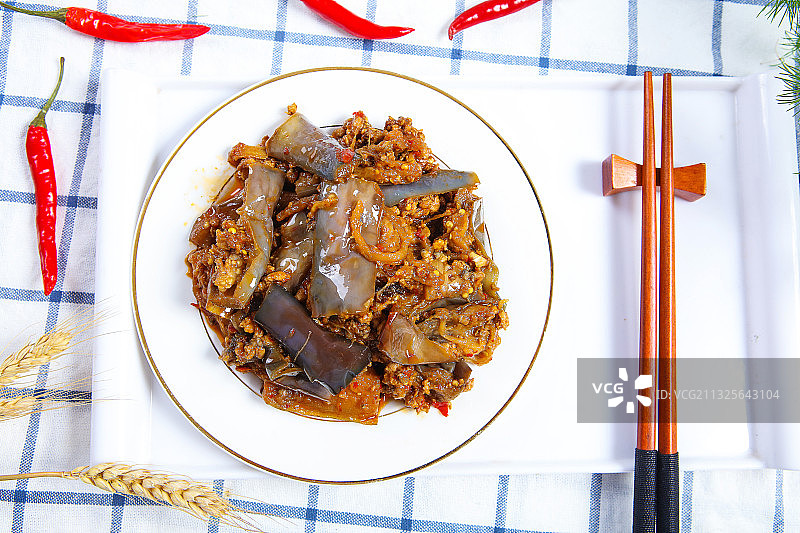 中国菜肉沫茄子图片素材
