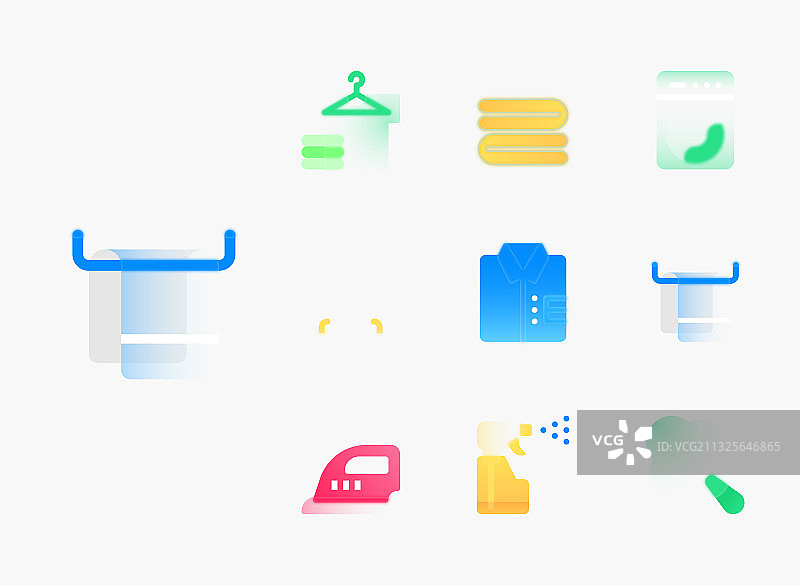 洗衣服务图标合集图片素材